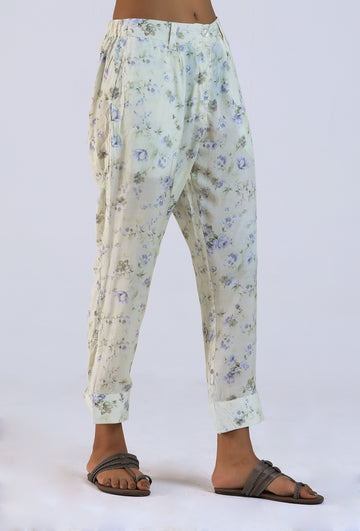 Off White Viscose Cotton Pant